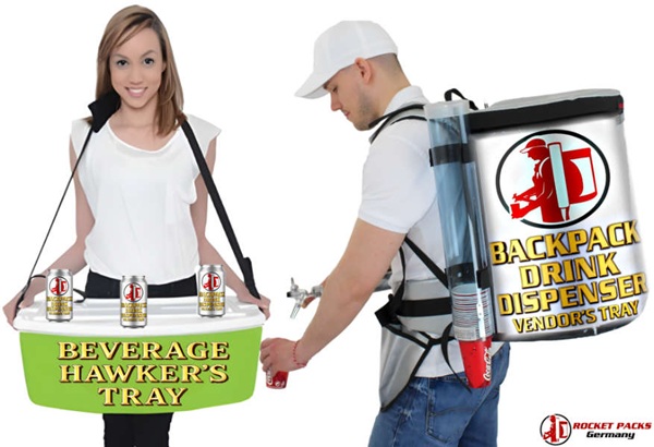 Vendor tray for beachside food hawkers and hospitality event crew